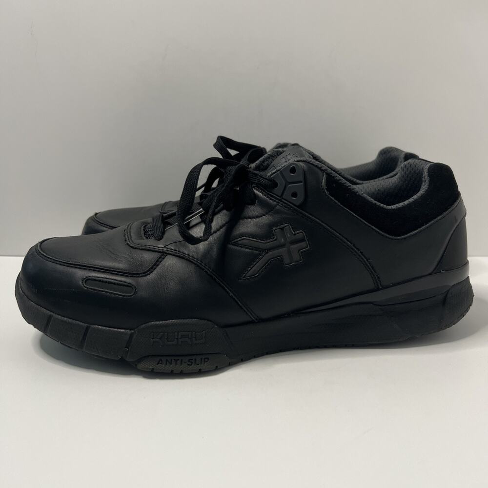 Kuru Kinetic Mens Size 13 Black Athletic Leather Walking Shoes Sneakers